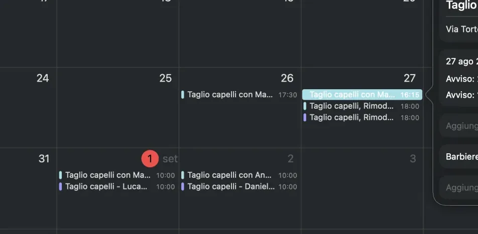 Il collegamento a Google Calendar nelle impostazioni del portale cliente